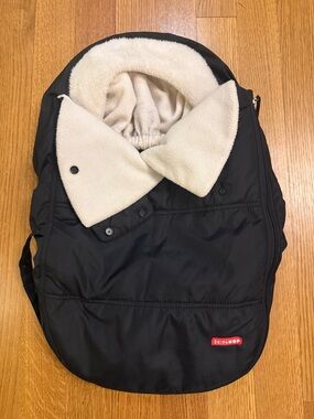 Skip Hop Black Footmuff with Cream Sherpa Lining